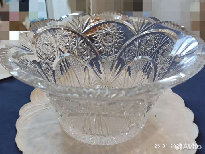 Ваза для фруктов хрусталь
