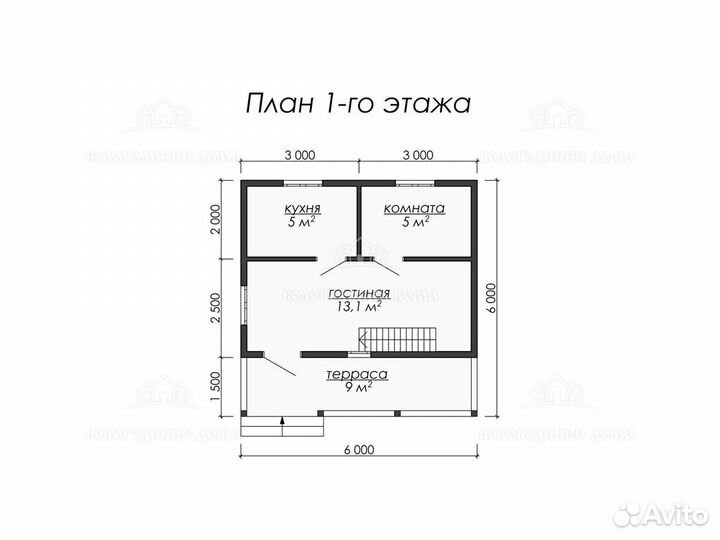 Каркасный дом 6х6 с мансардой