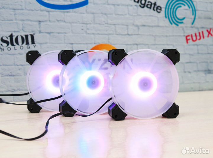 Компьютерные кулера 120мм RGB, Molex/ 3pin