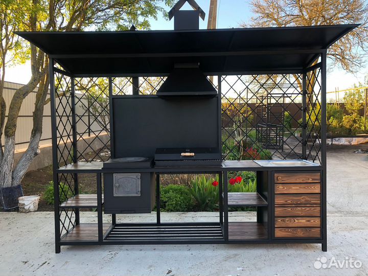 Мангал с крышей