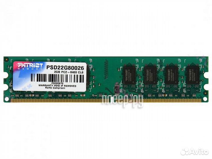 Patriot Memory DDR2 dimm 800MHz PC2-6400 - 2Gb