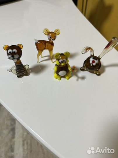 Стеклянные фигурки животных
