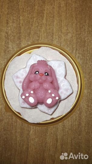 Мыло: зайка на снежинке