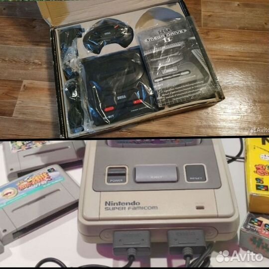 2 лота - Sega MD2 + Super Famicom, оригиналы