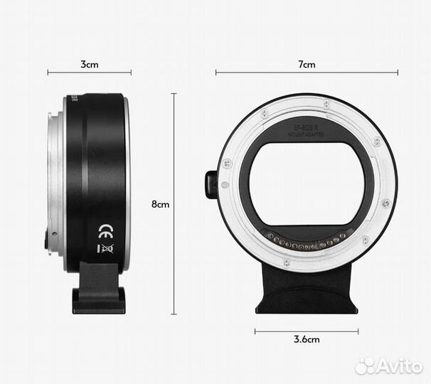 Переходник адаптер Canon EF-EOS R Andoer