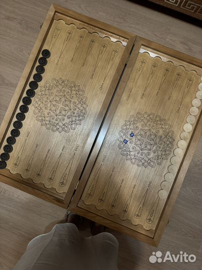 Новые нарды дерево и кожа под питона