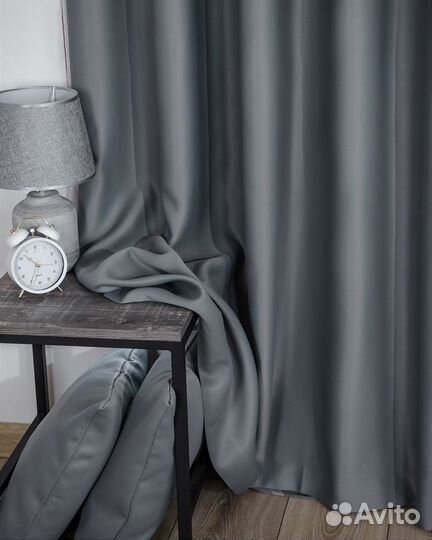 Шторы блэкаут Амадео серый