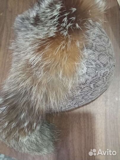 Шапка ушанка женская енот