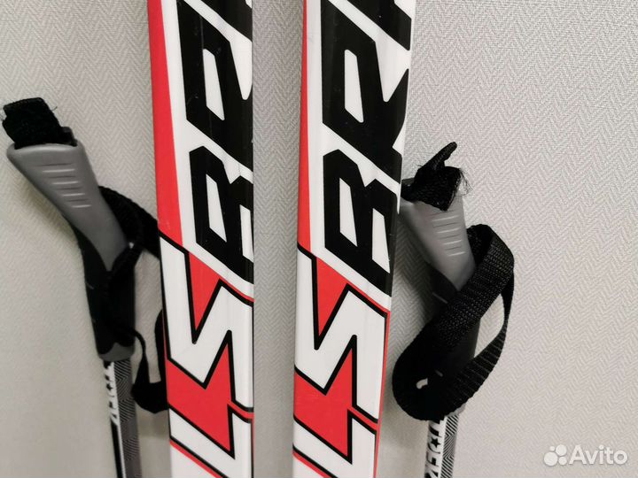 Лыжи беговые крепление NNN 160 см и палки 120 см