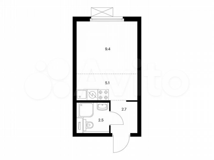 Квартира-студия, 19,7 м², 11/25 эт.