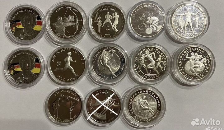 Монеты Серебро спорт (в ассортименте)