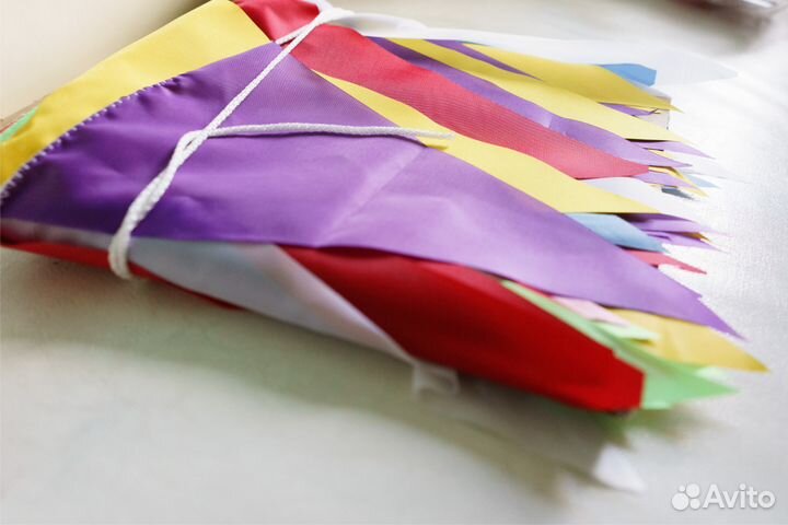 Гирлянда с разноцветными флажками, 10 метров