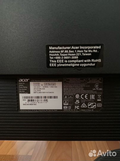 Монитор Acer K222HQL