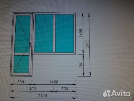 Балконный блок 2100*2100. Доставка. Монтаж