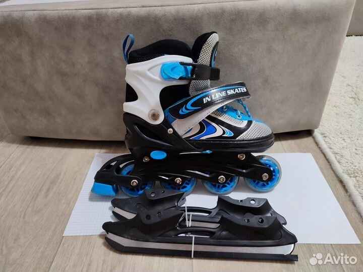 Коньки детские ролики + лезвия