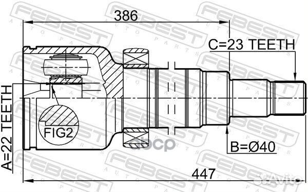 ШРУС ford focus 08-11 внутр.прав. 22X40X23. 211