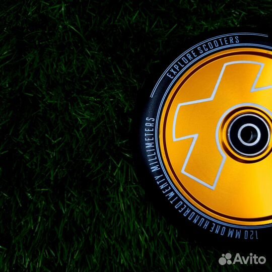 Колесо для трюкового самоката 120 мм (AL) Золотое