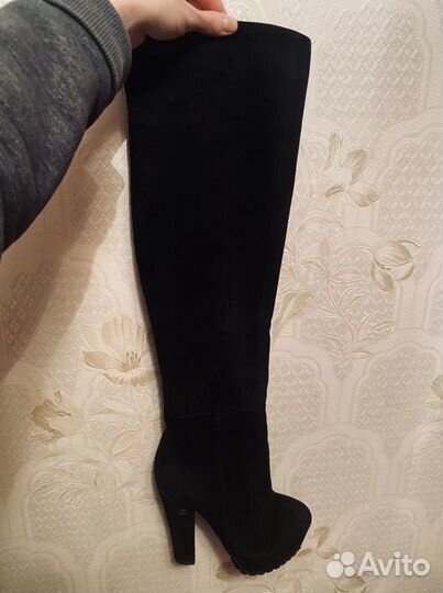 Сапоги зимние, натур.замша