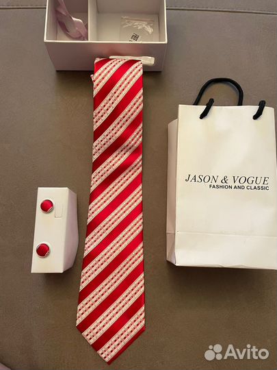 Набор галстук запонки платок