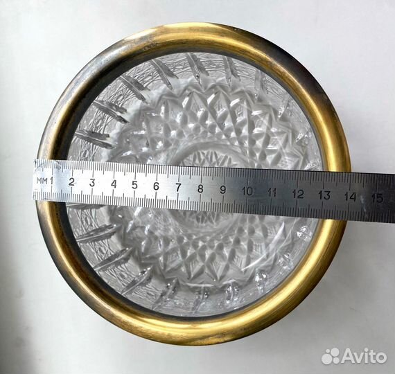 Хрустальная конфетница салатник мельхиор СССР