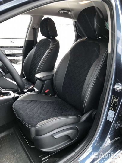 Чехлы kia cerato 4 автопилот алькантара ромб
