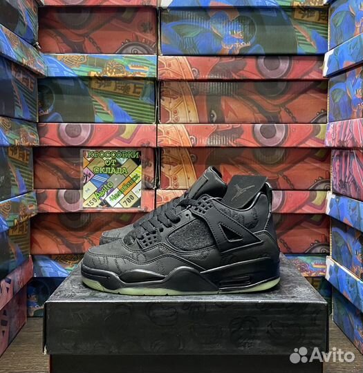 Кроссовки Nike Air Jordan 4 Kaws Black. (40-45)р