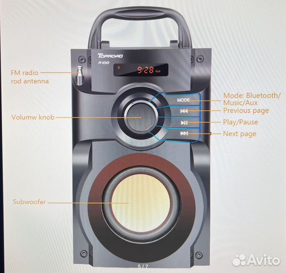Блютуз колонка Toproad RS-A100