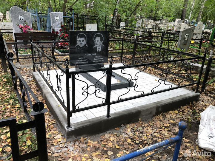 Памятники гранитные. Установка, благоустройства