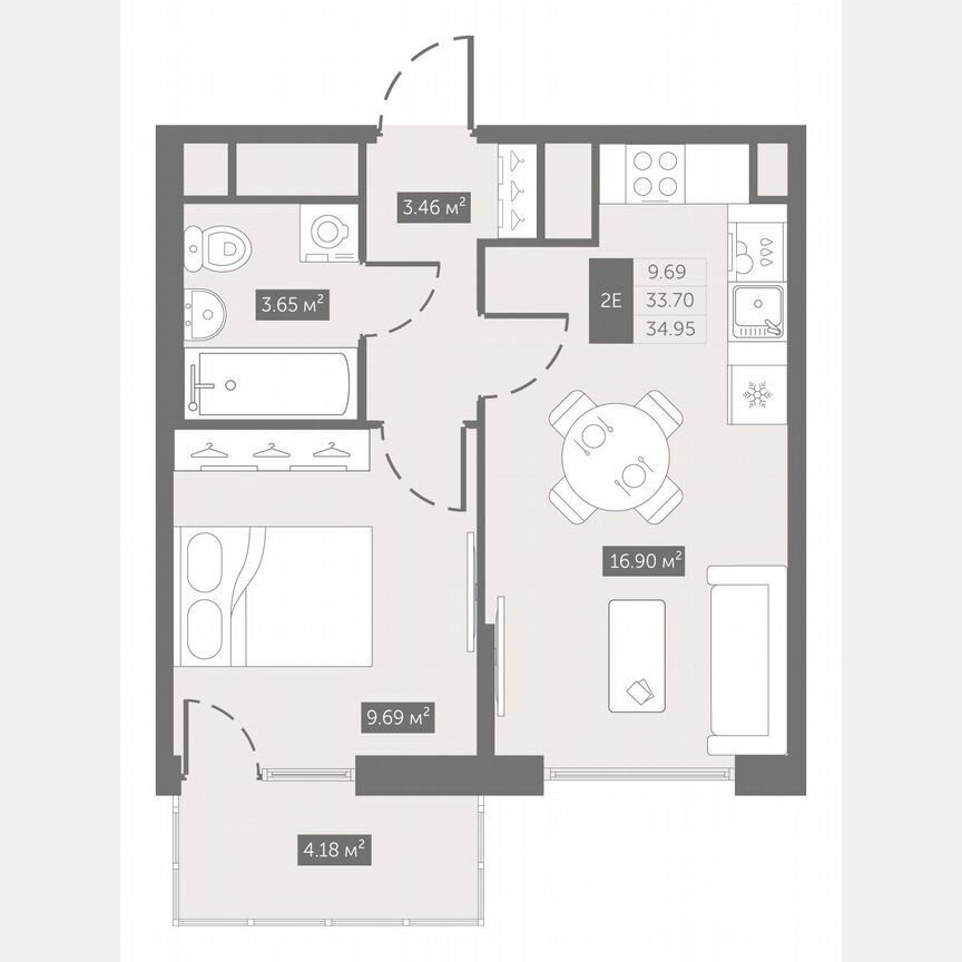 1-к. квартира, 35 м², 4/10 эт.