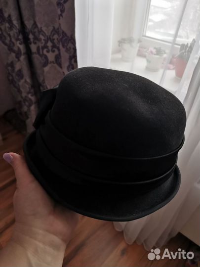Шляпа фетровая женская черная
