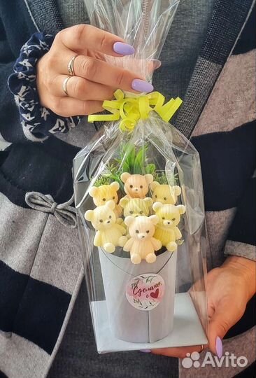 Букет Мишек из мыла /букет