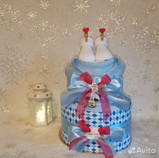 Торт из подгузников для мальчика