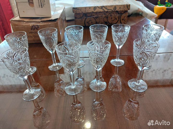 Хрусталь: стаканы, рюмки
