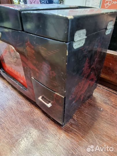 Антикварная музыкальная шкатулка с балериной, Япон