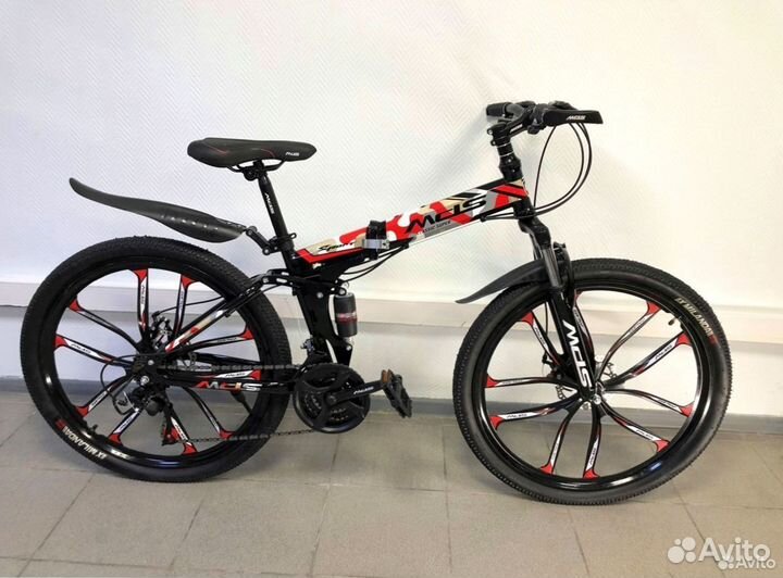 Велосипед с литыми дисками Черно-красный новый