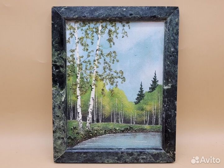 Панно картина Пейзаж Уральские камни крошка 23*19