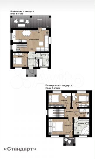 Коттедж 135 м² на участке 7 сот.