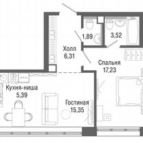 1-к. квартира, 49,9 м², 39/43 эт.