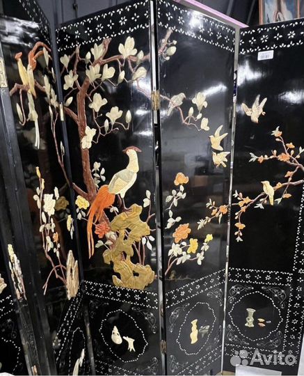 Старинная ширма танцующие журавли