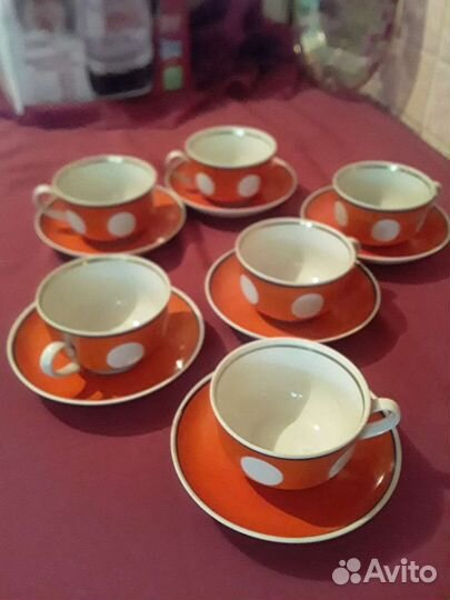 Фарфоровые Чайные пары и бокалы Фарфор СССР