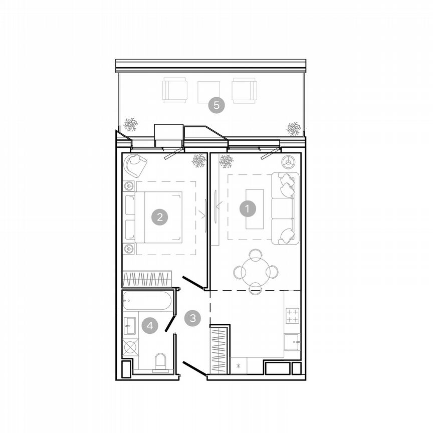 2-к. квартира, 50,3 м², 2/21 эт.