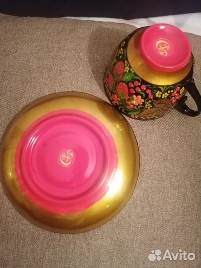 Чашка с блюдцем фарфор