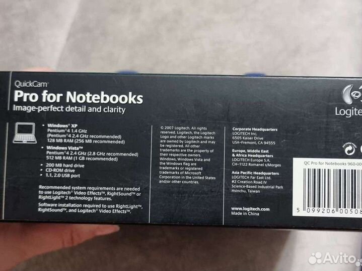 Веб камера Logitech QuickCam Pro for Notebooks