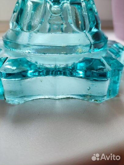 Керосиновая лампа купоросное стекло старинная