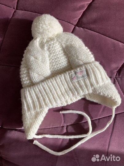Вязаная шапка для девочки 42-44