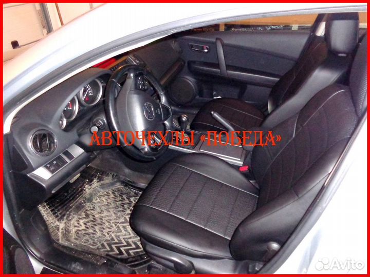 Чехлы Mazda 6 GH из экокожи чёрные Классика