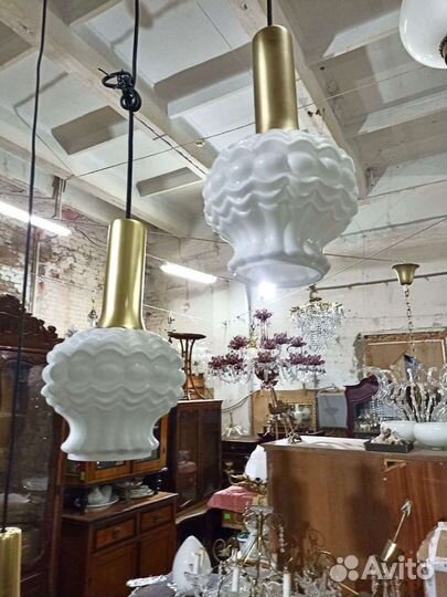 Старинные парные плафоны-подвесы, 1950х