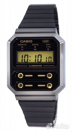 Casio A-100wegg-1A2 Vintage Retro Classic Black Wa