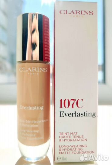 Clarins тональный крем everlasting 107C beige