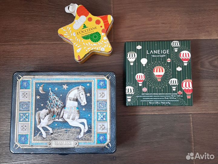 Коробочки для хранения жестяные и картонные, 3 шт